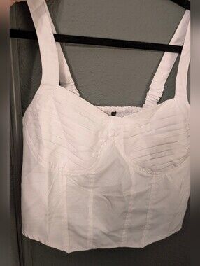 Style Envy White Pleated Crop Bustier